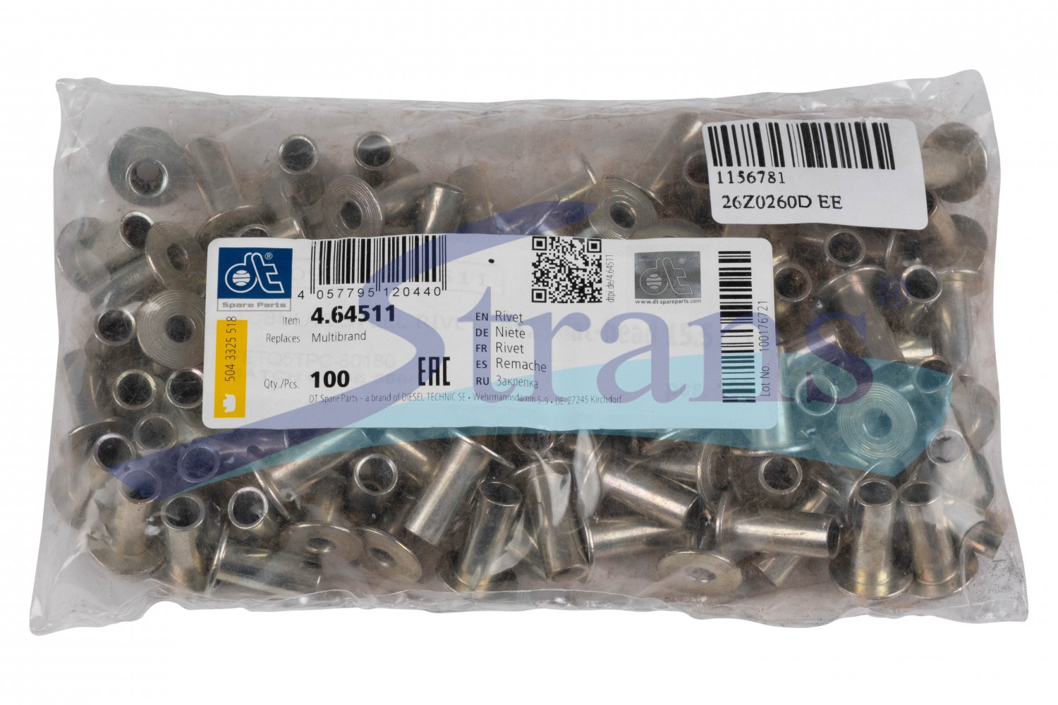 Заклепка Стальна Трубчаста Ø8*18Mm Плоска 100Шт. 464511 купити в